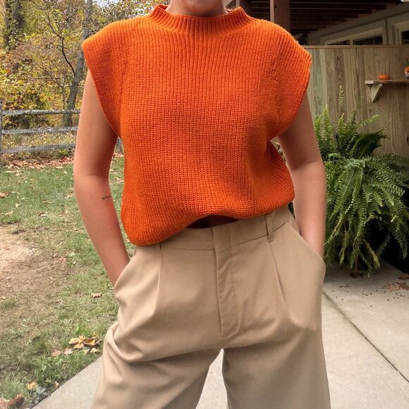 Aritzia Sweaters - Aritzia Babaton Hazlitt Wool Sweater Vest in Burnt Orange